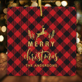 Buffalo Kariert Frohe Weihnachtsmonogramm Keramikornament