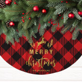Buffalo Kariert Frohe Weihnachtsmonogramm Polyester Weihnachtsbaumdecke