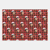 Buffalo Kariert & Funny Face Foto Weihnachten Geschenkpapier Set (Vorderseite 3)