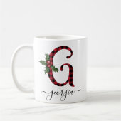 Buffalo Kariert G Monogram Weihnachtskaffee Tasse (Links)
