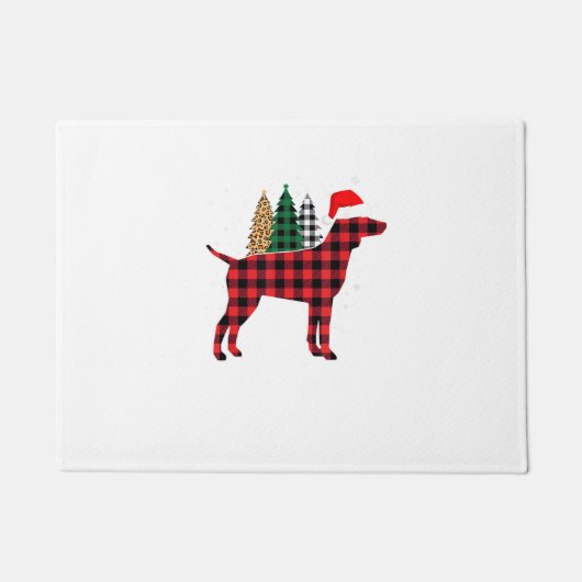 Buffalo Kariert German Pointer Dog Tree Christmas  Fußmatte (Vorderseite)