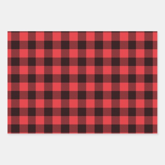 Buffalo Kariert Geschenkpapier Set (Vorderseite)