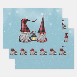 Buffalo Kariert Gnomes Geschenkpapier Set