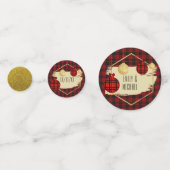 Buffalo Kariert Gold Personalisiert Weihnachten Konfetti (Rückseiten)
