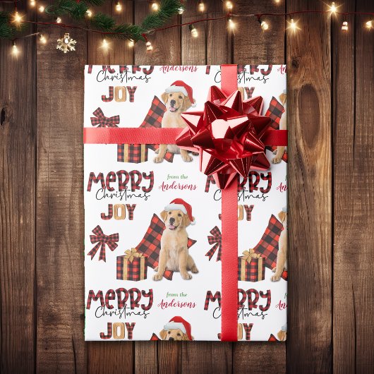 Buffalo Kariert Golden Retriever Weihnachten Geschenkpapier