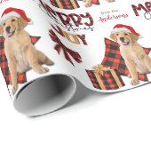 Buffalo Kariert Golden Retriever Weihnachten Geschenkpapier (Rolleneckpunkt)