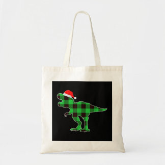 Buffalo Kariert Green Dinosaur T Rex Funny Christm Tragetasche