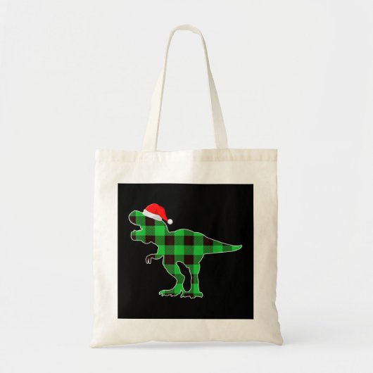 Buffalo Kariert Green Dinosaur T Rex Funny Christm Tragetasche (Vorne)