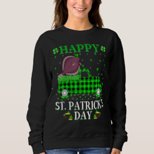 Buffalo Kariert Green Truck Flounder Fish St Patri Sweatshirt