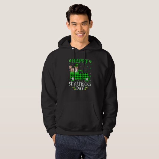 Buffalo Kariert Green Truck Shih Tzu Dog St Patric Hoodie (Vorne ganz)