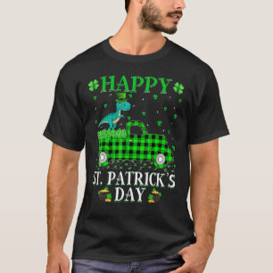 Buffalo Kariert Green Truck Tyrannosaurus St. Patr T-Shirt