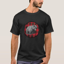 Buffalo Kariert Grizzly Bären B und W T - Shirt