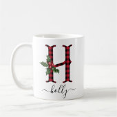 Buffalo Kariert H Monogram Weihnachtskaffee Tasse (Links)