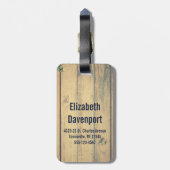 Buffalo Kariert Hirschkopf auf Imitaten Holz Gepäckanhänger (Rückseite vertikal)