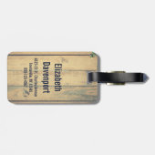 Buffalo Kariert Hirschkopf auf Imitaten Holz Gepäckanhänger (Rückseite horizontal)