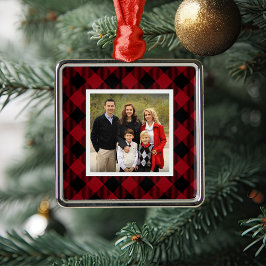 Buffalo Kariert Holiday Foto Silbernes Ornament