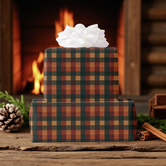 Buffalo Kariert Holiday Rustic Gingham Geschenkpapier