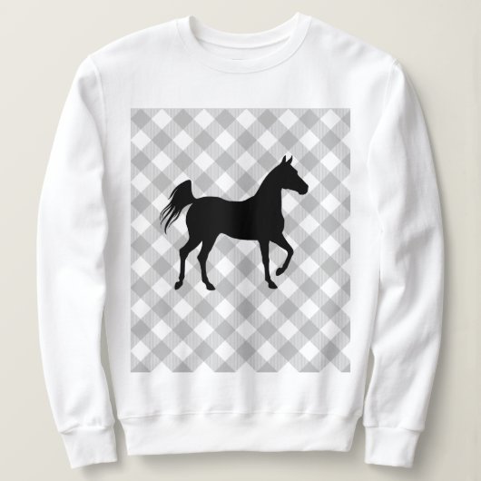 Buffalo Kariert Horse Lover (nicht so) Ugly Sweate Sweatshirt (Design vorne)