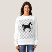 Buffalo Kariert Horse Lover (nicht so) Ugly Sweate Sweatshirt (Vorne ganz)