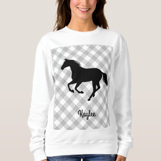 Buffalo Kariert Horse Lover (nicht so) Ugly Sweate Sweatshirt (Vorderseite)