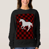 Buffalo Kariert Horse Lover (nicht so) Ugly Sweate Sweatshirt (Vorderseite)