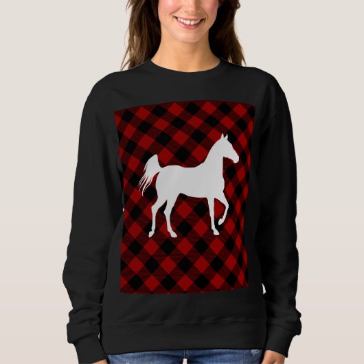 Buffalo Kariert Horse Lover (nicht so) Ugly Sweate Sweatshirt (Vorderseite)