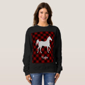 Buffalo Kariert Horse Lover (nicht so) Ugly Sweate Sweatshirt (Vorne ganz)