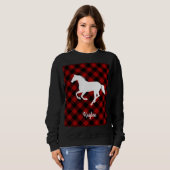 Buffalo Kariert Horse Lover (nicht so) Ugly Sweate Sweatshirt (Vorne ganz)