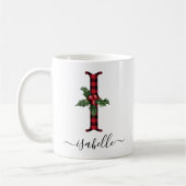 Buffalo Kariert I Monogram Weihnachtskaffee Tasse (Links)