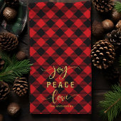 Buffalo Kariert Joy Peace Liebe Monogram Christmas Geschirrtuch