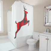 Buffalo Kariert Jumping Deer Christmas Duschvorhang (Beispiel)