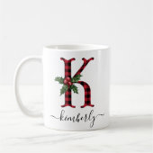 Buffalo Kariert K Monogram Weihnachtskaffee Tasse (Links)