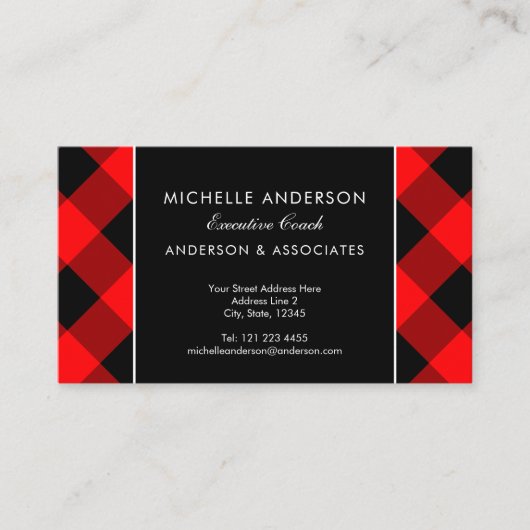Buffalo Kariert Karo Führungskraft Coach benutzerd Visitenkarte (Vorderseite)
