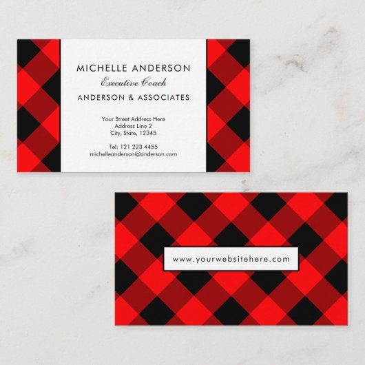Buffalo Kariert Karo Führungskraft Coach benutzerd Visitenkarte (Vorne/Hinten)