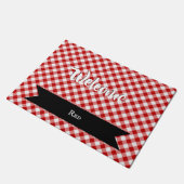 Buffalo Kariert Karo Red White Fußmatte (Schrägansicht)