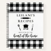 Buffalo Kariert Kitchen ist Herz Zuhause Weißes Re Notizblock (Vorderseite)