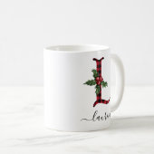 Buffalo Kariert L Monogram Weihnachtskaffee Tasse (VorderseiteRechts)
