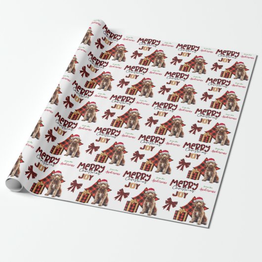 Buffalo Kariert Labradoodle Dog Weihnachten Geschenkpapier (Ungerollt)