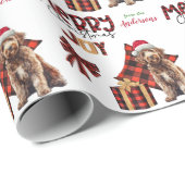 Buffalo Kariert Labradoodle Dog Weihnachten Geschenkpapier (Rolleneckpunkt)