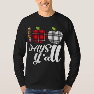 Buffalo Kariert Leopard 100 Days Y'all Niedlich100 T-Shirt