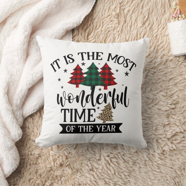 Buffalo Kariert Leopard Muster Weihnachtsbaum Kissen (Decke)