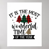 Buffalo Kariert Leopard Muster Weihnachtsbaum Poster (Vorne)