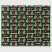 Buffalo Kariert Leopard Weihnachtsbaumen Geschenkpapier (Flach)