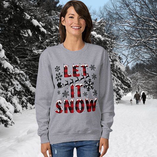 Buffalo Kariert Let It Schnee Frauen Sweatshirt