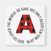 Buffalo Kariert Letter A Monogram Magnet (Vorne)