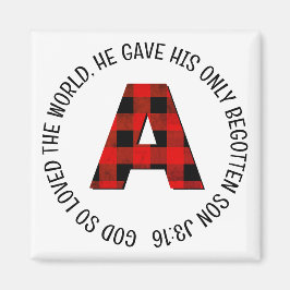 Buffalo Kariert Letter A Monogram Magnet