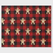 Buffalo Kariert Lomberjack Gold Lebkuchen Schwarz Geschenkpapier (Flach)