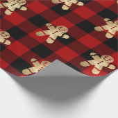 Buffalo Kariert Lomberjack Gold Lebkuchen Schwarz Geschenkpapier (Ecke)