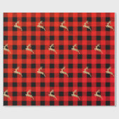 Buffalo Kariert Lomberjack Weihnachtsfest Hirsch R Geschenkpapier (Flach)