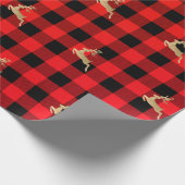 Buffalo Kariert Lomberjack Weihnachtsfest Hirsch R Geschenkpapier (Ecke)